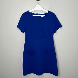 Tahari ASL Arthur S. Levine Royal Blue Front Pockets Shift Dress